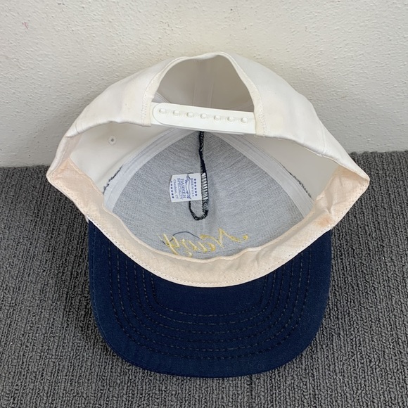 Vintage Navy Snapback Hat Mens Adjustable Navy Blue White Barker Specialty USA - Picture 11 of 15